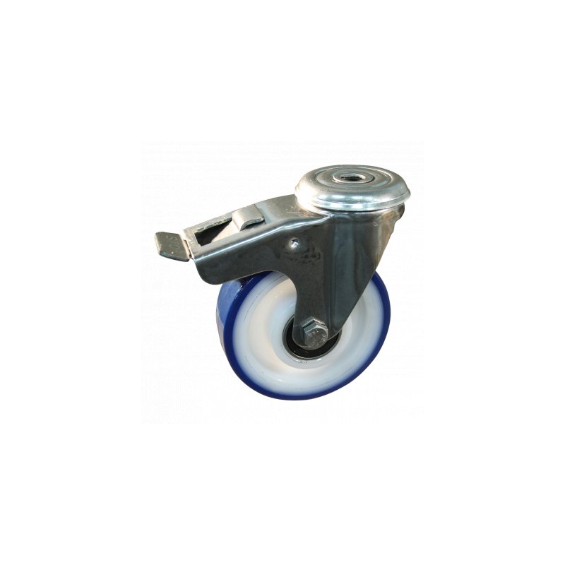 roulette pivotante avec frein 150mm série 27 ᠆ 30 trou pour boulon Roulement à billes en inox