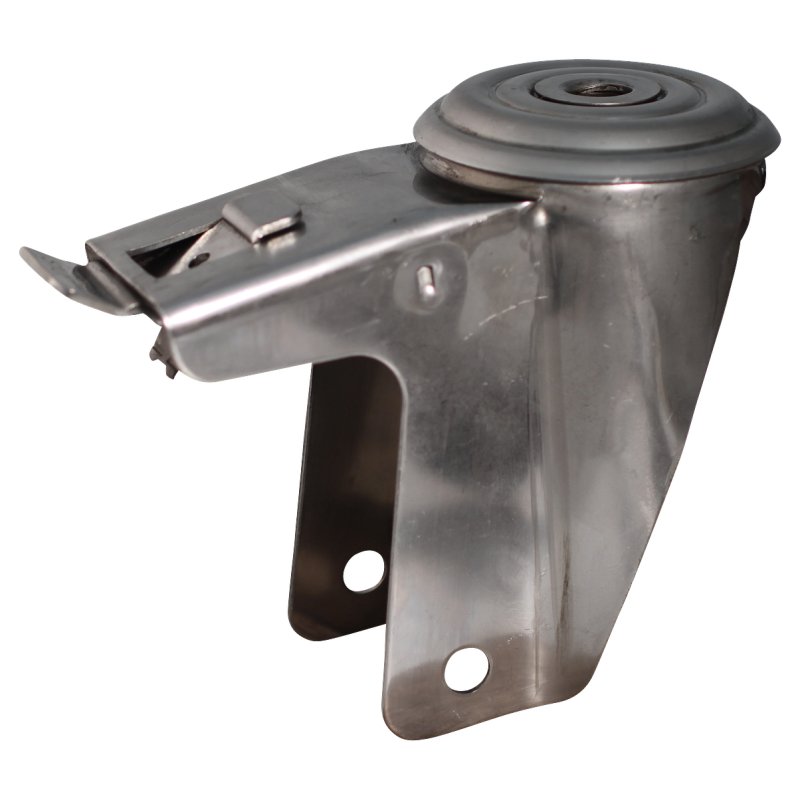 roulette pivotante avec frein 200mm série 27 ᠆ 30 trou pour boulon roulement à aiguilles éxécution inox