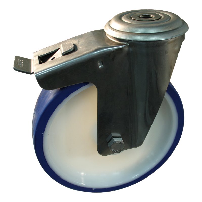 roulette pivotante avec frein 200mm série 27 ᠆ 30 trou pour boulon palier lisse