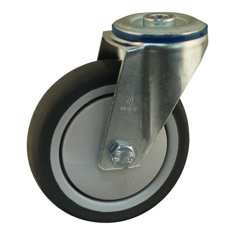roulette pivotante 100mm serie 36 ᠆ 15 trou pour boulon roulement à billes
