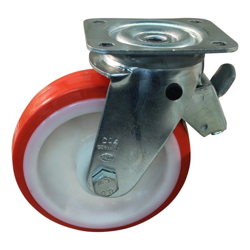 roulette pivotante avec frein 150mm série 27 ᠆ 11 montage de la plaque palier lisse