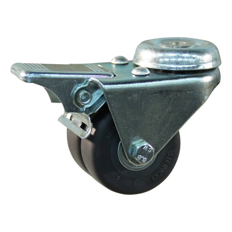 roulette pivotante avec frein 50mm serie 64 ᠆ 42 expanderbevestiging roulement à billes