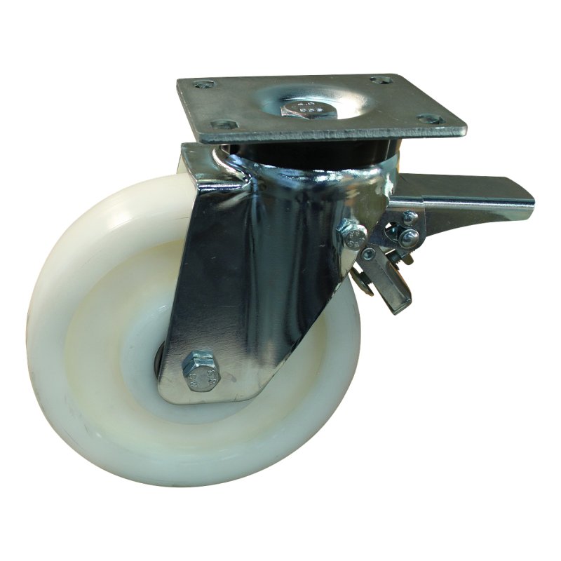 roulette pivotante avec frein 200mm serie 33 ᠆ 19 montage de la plaque palier lisse