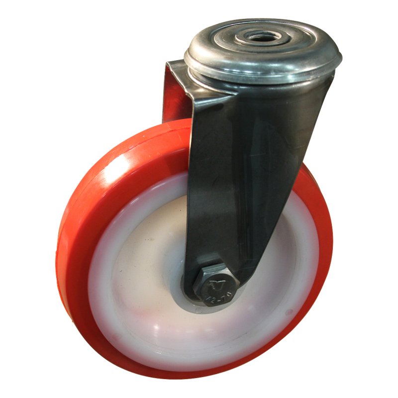 roulette pivotante 200mm série 27 ᠆ 31 trou pour boulon Roulement à billes en inox
