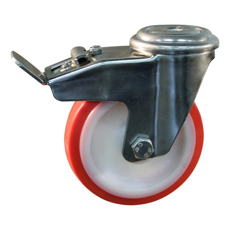 roulette pivotante avec frein 100mm série 27 ᠆ 31 trou pour boulon palier lisse