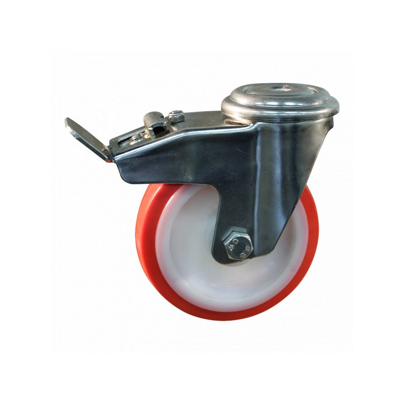 roulette pivotante avec frein 125mm série 27 ᠆ 31 trou pour boulon palier lisse
