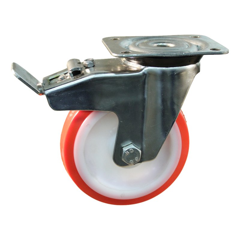 roulette pivotante avec frein 175mm série 27 ᠆ 31 montage de la plaque palier lisse