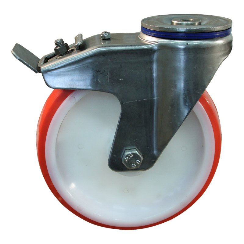 roulette pivotante avec frein 200mm série 27 ᠆ 31 trou pour boulon palier lisse
