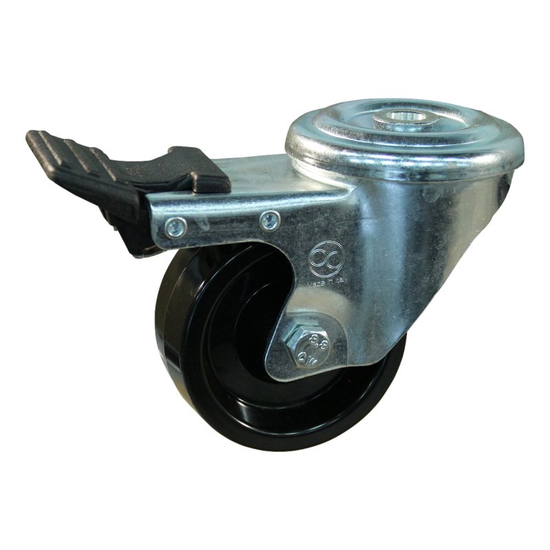 roulette pivotante avec frein 100mm serie 35 ᠆ 09 trou pour boulon roulement à billes