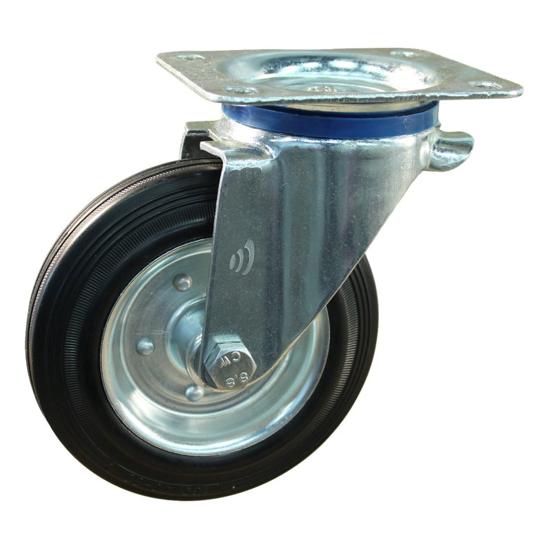 roulette pivotante 160mm série 02 ᠆ 12 plaatbevestiging met uitsparing richtingvastzetter roulement à rouleaux