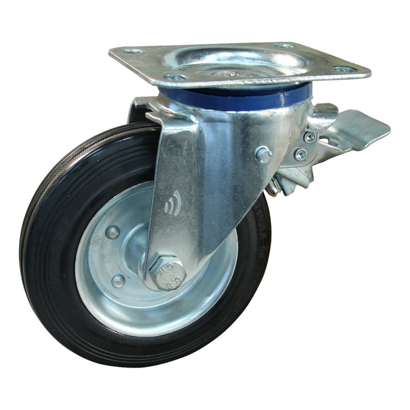 roulette pivotante avec frein 160mm série 02 ᠆ 12 plaatbevestiging met uitsparing richtingvastzetter roulement à rouleaux