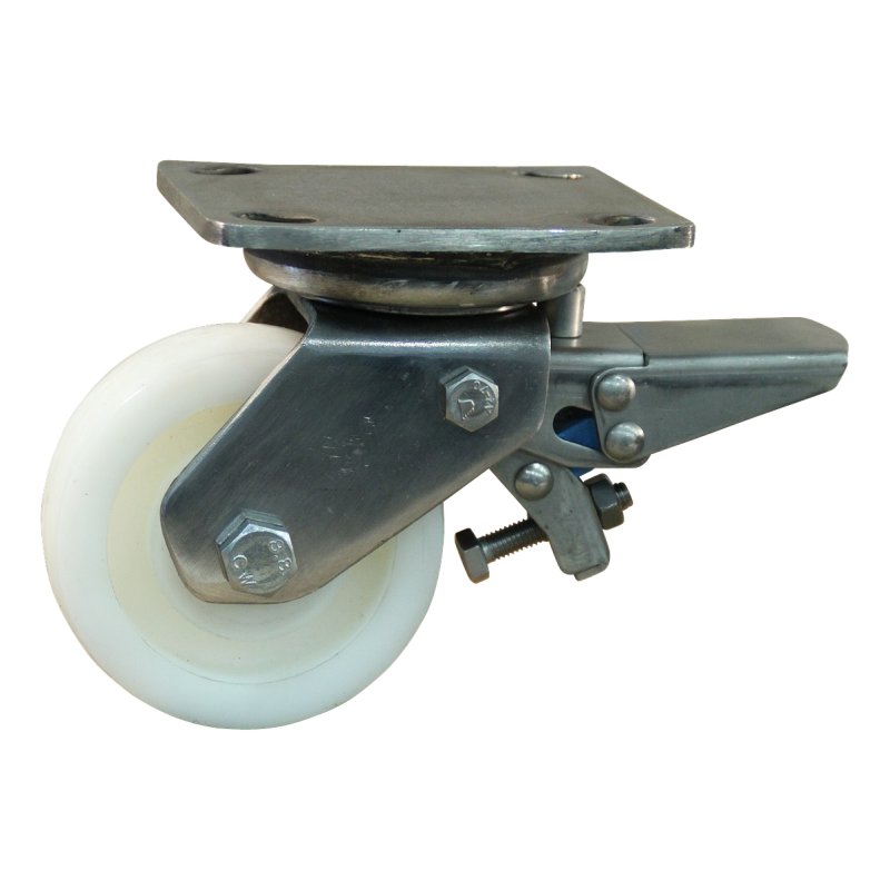 roulette pivotante avec frein 100mm serie 33 ᠆ 32 montage de la plaque palier lisse