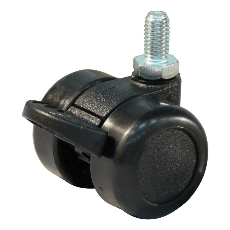 roulette pivotante avec frein 36mm série 65-73 draadstift M8 palier lisse