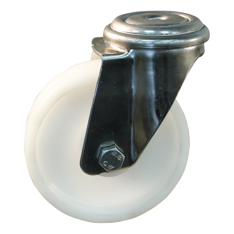 roulette pivotante 100mm serie 34 ᠆ 31 trou pour boulon roulement à aiguilles éxécution inox