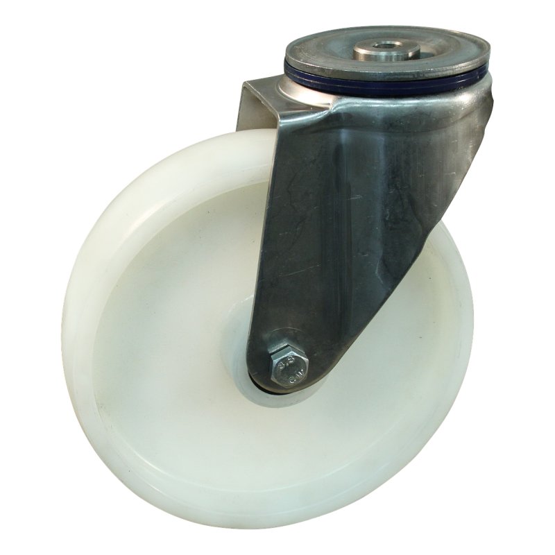 roulette pivotante 200mm serie 34 ᠆ 30 trou pour boulon roulement à aiguilles éxécution inox
