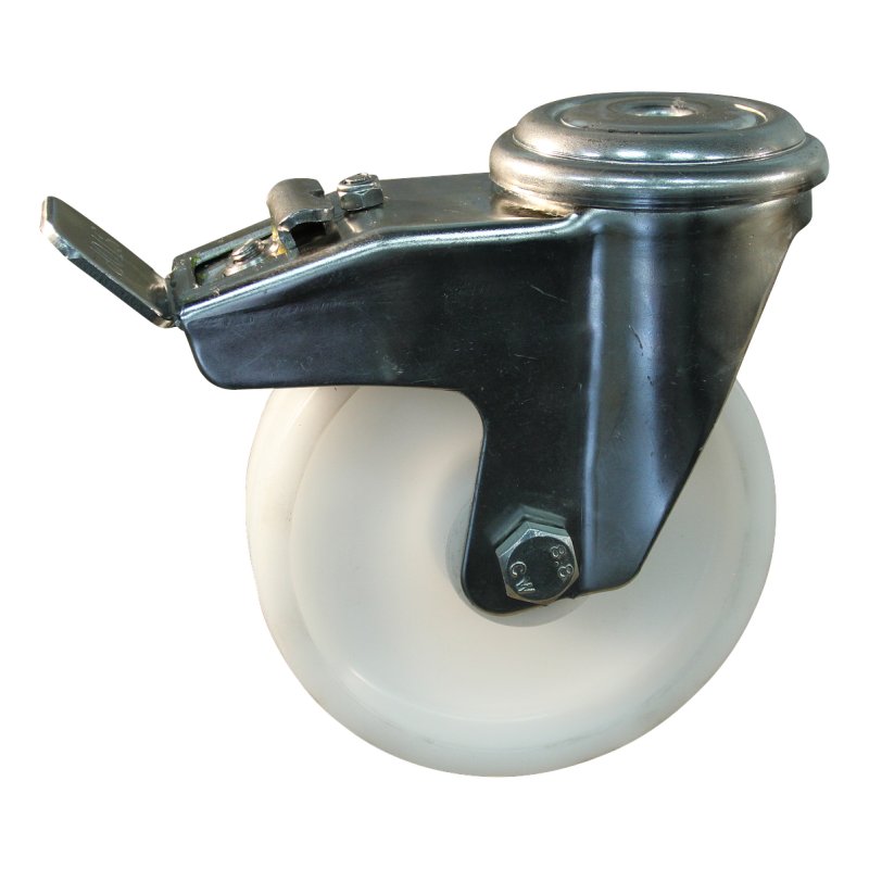 roulette pivotante avec frein 160mm serie 34 ᠆ 31 trou pour boulon palier lisse