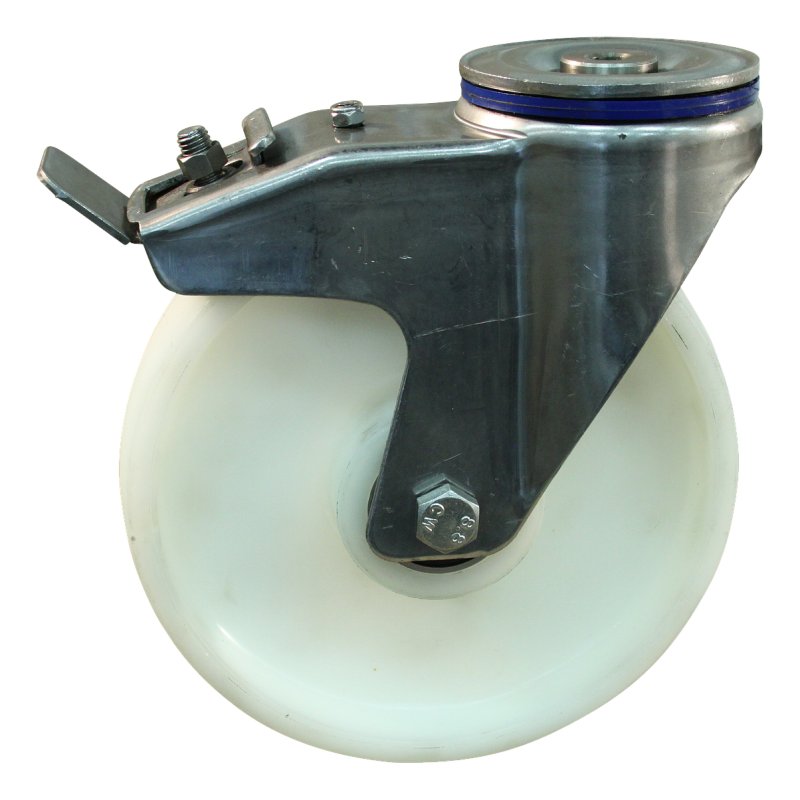 roulette pivotante avec frein 200mm serie 34 ᠆ 31 trou pour boulon Roulement à billes en inox