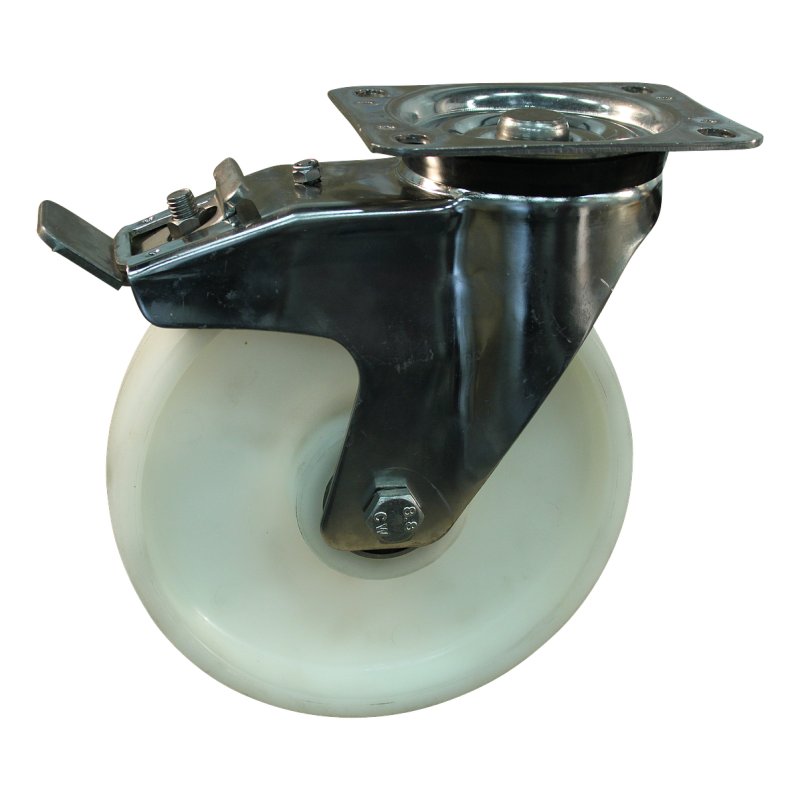 roulette pivotante avec frein 200mm serie 34 ᠆ 31 montage de la plaque Roulement à billes en inox