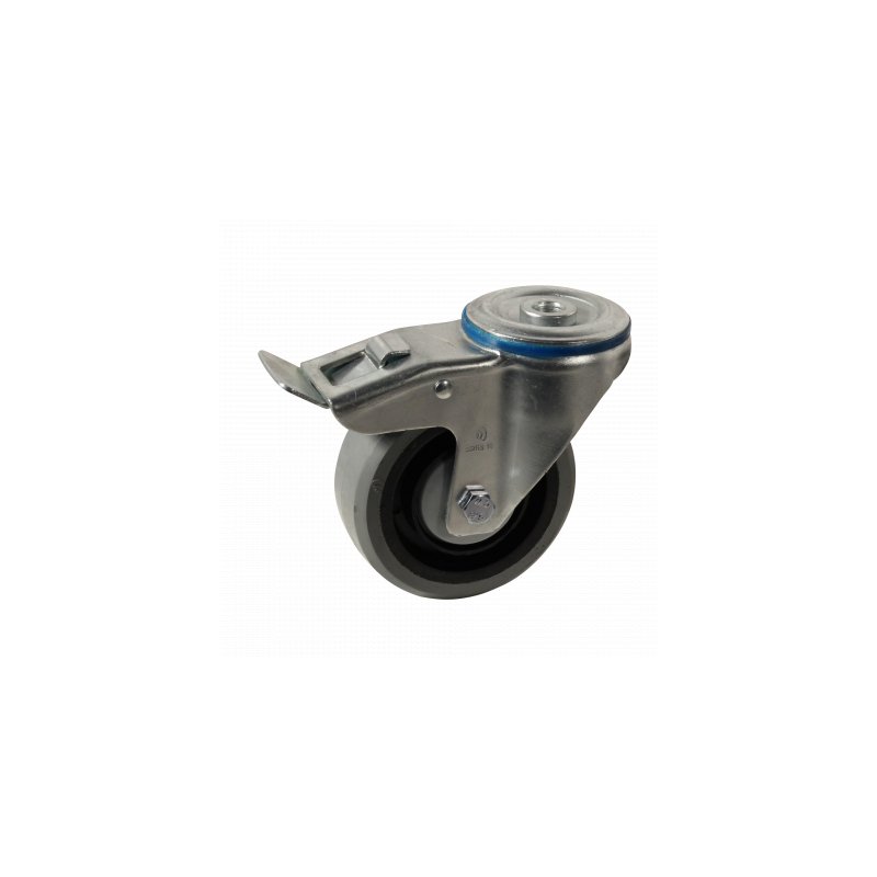 roulette pivotante avec frein 100mm série 14 ᠆ 15 trou pour boulon roulement à rouleaux