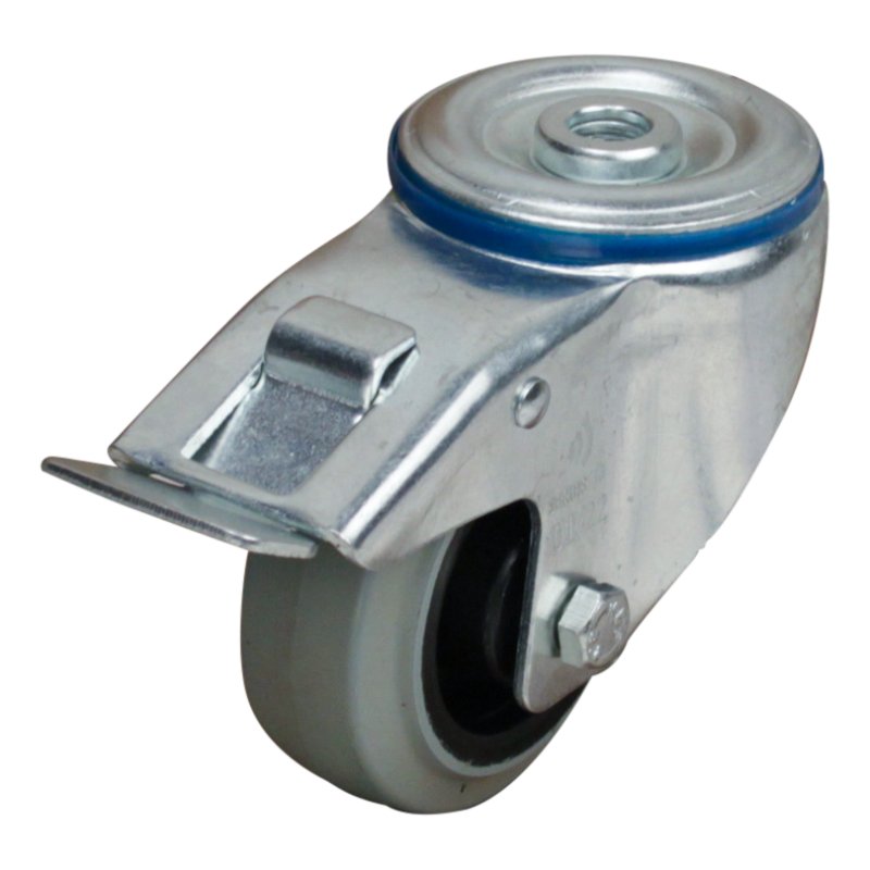 roulette pivotante avec frein 80mm série 14 ᠆ 15 trou pour boulon roulement à rouleaux