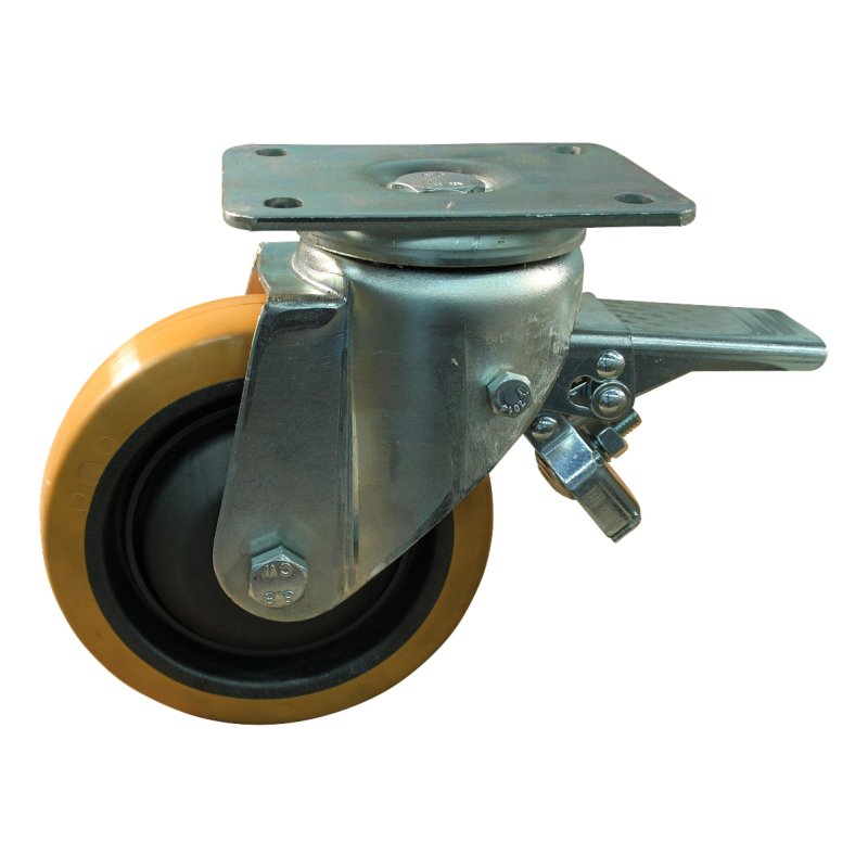 roulette pivotante avec frein 160mm serie 21 ᠆ 19 montage de la plaque roulement à billes