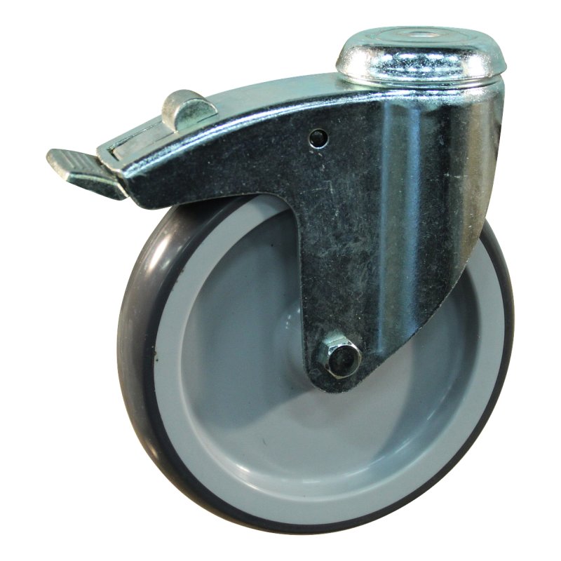 roulette pivotante avec frein 150mm série 69-61 trou pour boulon palier lisse