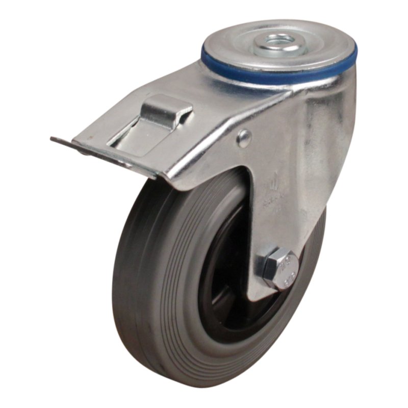 roulette pivotante avec frein 125mm serie 11 ᠆ 15 trou pour boulon palier lisse