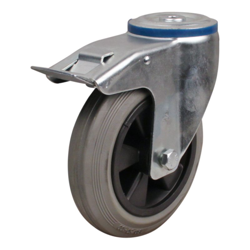 roulette pivotante avec frein 180mm serie 11 ᠆ 15 trou pour boulon roulement à rouleaux