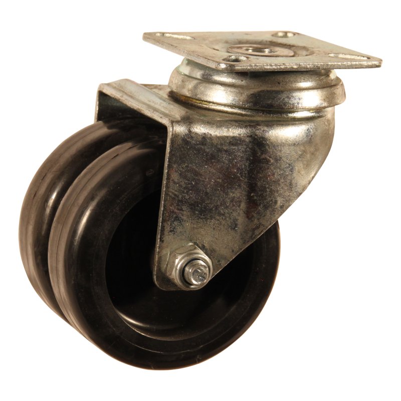 roulette pivotante 75mm serie 65 - 62 montage de la plaque palier lisse