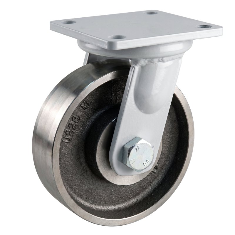 roulette pivotante 150mm serie 45 ᠆ 20 montage de la plaque palier lisse