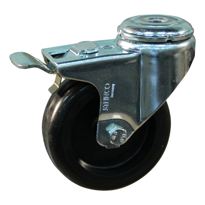roulette pivotante avec frein 100mm serie 65 ᠆ 40 expanderbevestiging palier lisse