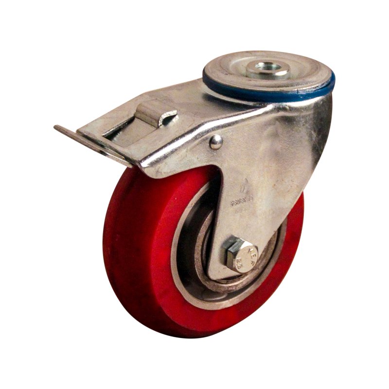 roulette pivotante avec frein 125mm série 03 ᠆ 15 trou pour boulon roulement à billes