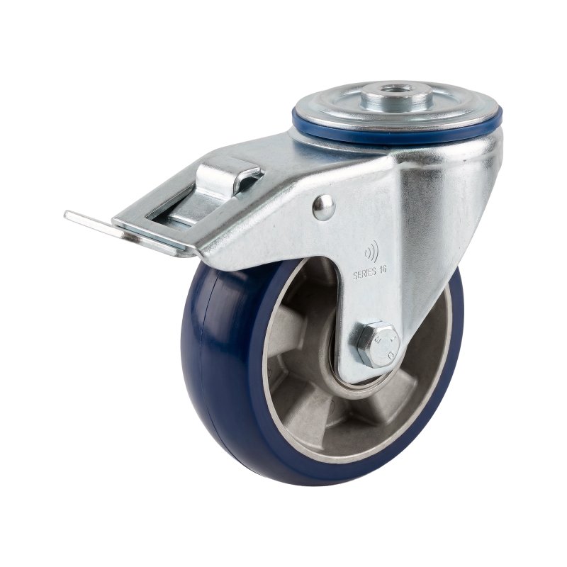 roulette pivotante avec frein 125mm série 03 ᠆ 15 trou pour boulon roulement à billes