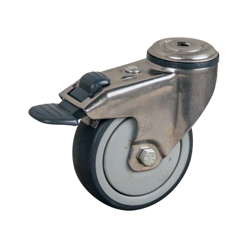 roulette pivotante avec frein 100mm serie 69 ᠆ 38 trou pour boulon roulement à billes