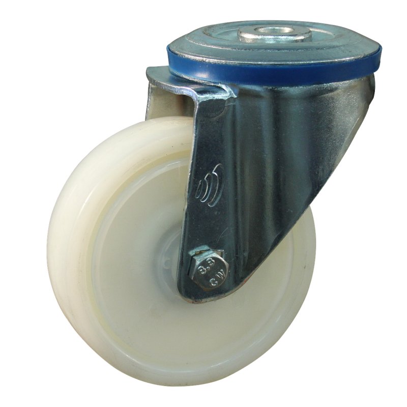 roulette pivotante 125mm serie 34 ᠆ 10 trou pour boulon roulement à billes