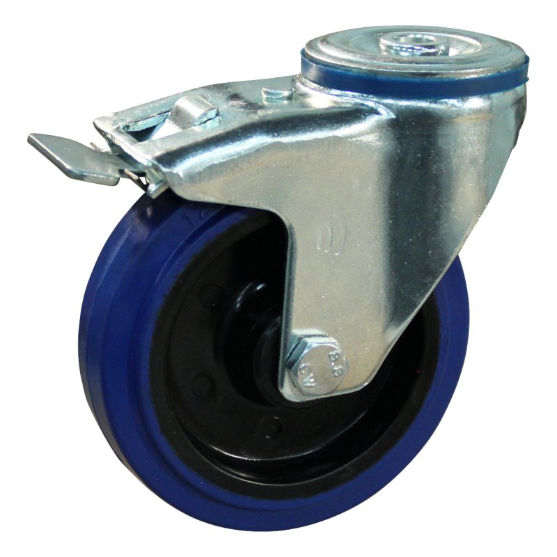 roulette pivotante avec frein 100mm série 13 ᠆ 15 trou pour boulon roulement à rouleaux