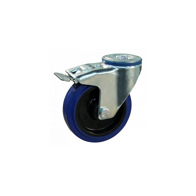 roulette pivotante avec frein 80mm série 13 ᠆ 15 trou pour boulon roulement à rouleaux