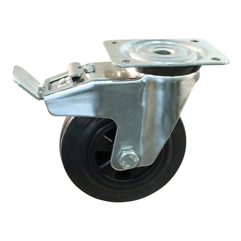 roulette pivotante avec frein 160mm série 01 ᠆ 31 montage de la plaque palier lisse