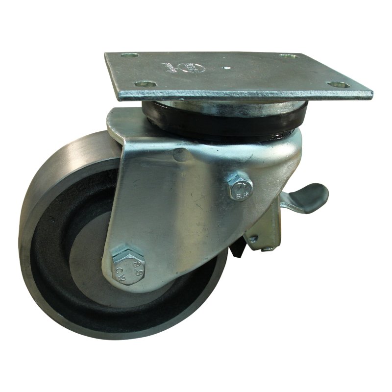 roulette pivotante avec frein 150mm serie 45 ᠆ 14 montage de la plaque palier lisse