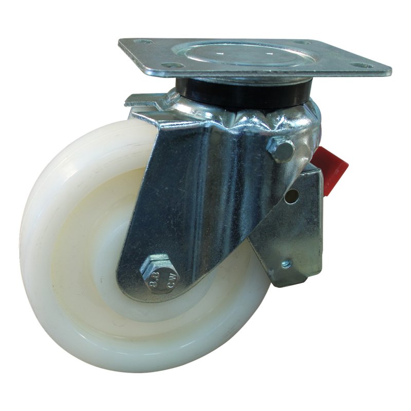 roulette pivotante avec frein 150mm serie 33 ᠆ montage de la plaque palier lisse
