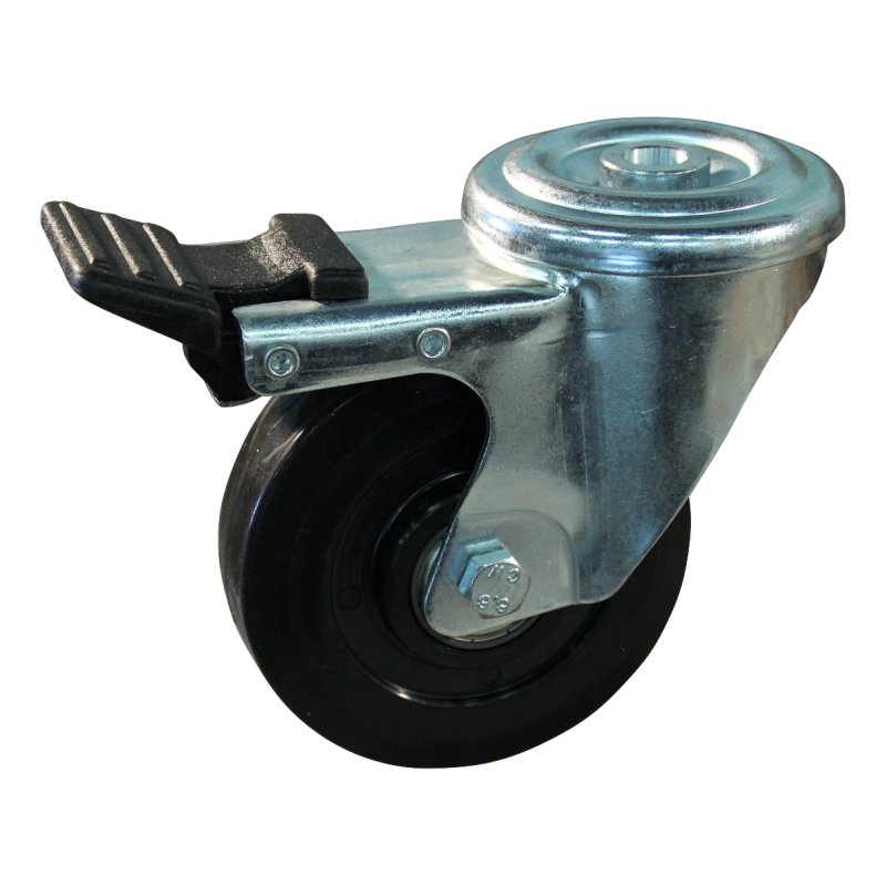 roulette pivotante avec frein 100mm série 16 ᠆ 09 trou pour boulon roulement à billes