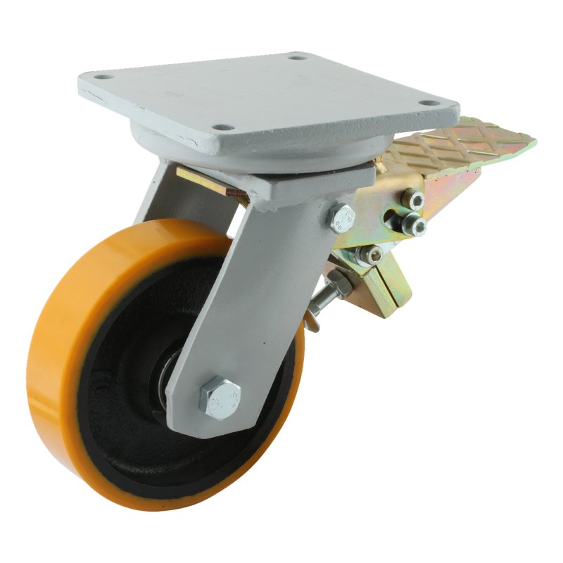 roulette pivotante avec frein 250mm série 28 ᠆ 20 montage de la plaque roulement à billes