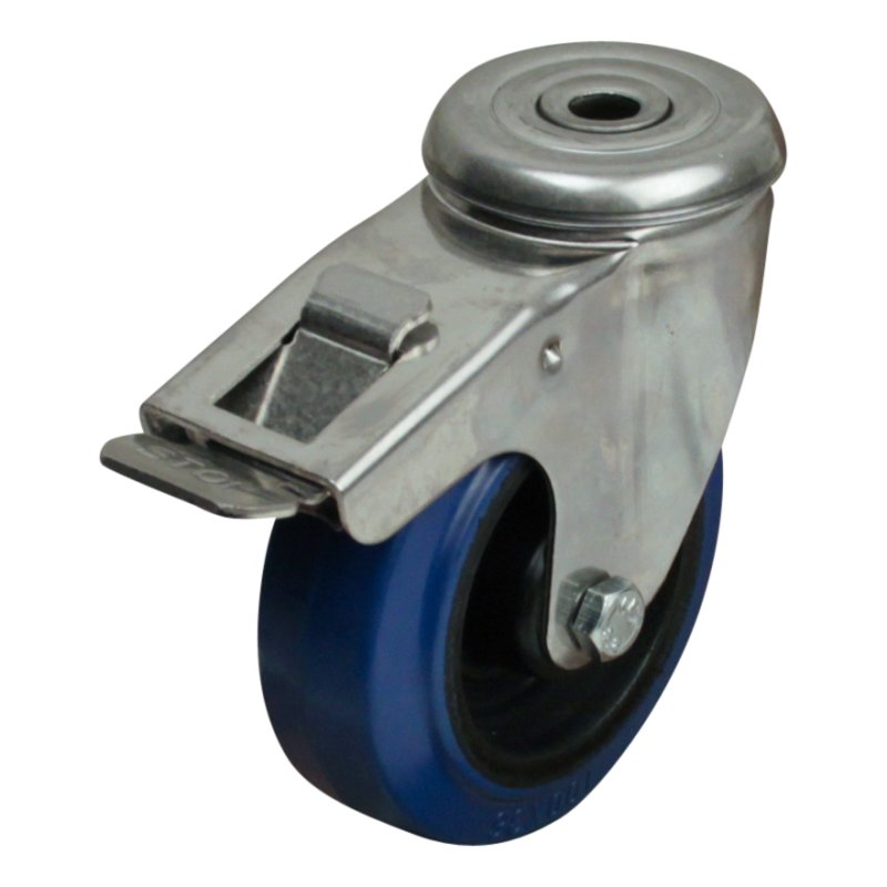 roulette pivotante avec frein 100mm série 13 ᠆ 30 trou pour boulon roulement à rouleaux