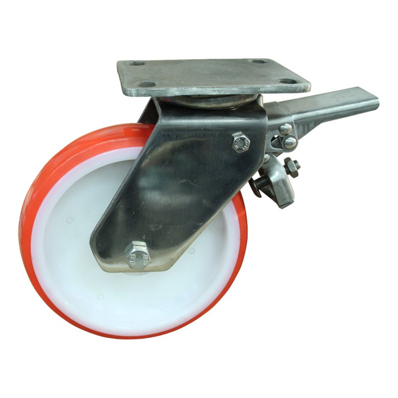 roulette pivotante avec frein 200mm série 27 ᠆ 32 montage de la plaque palier lisse