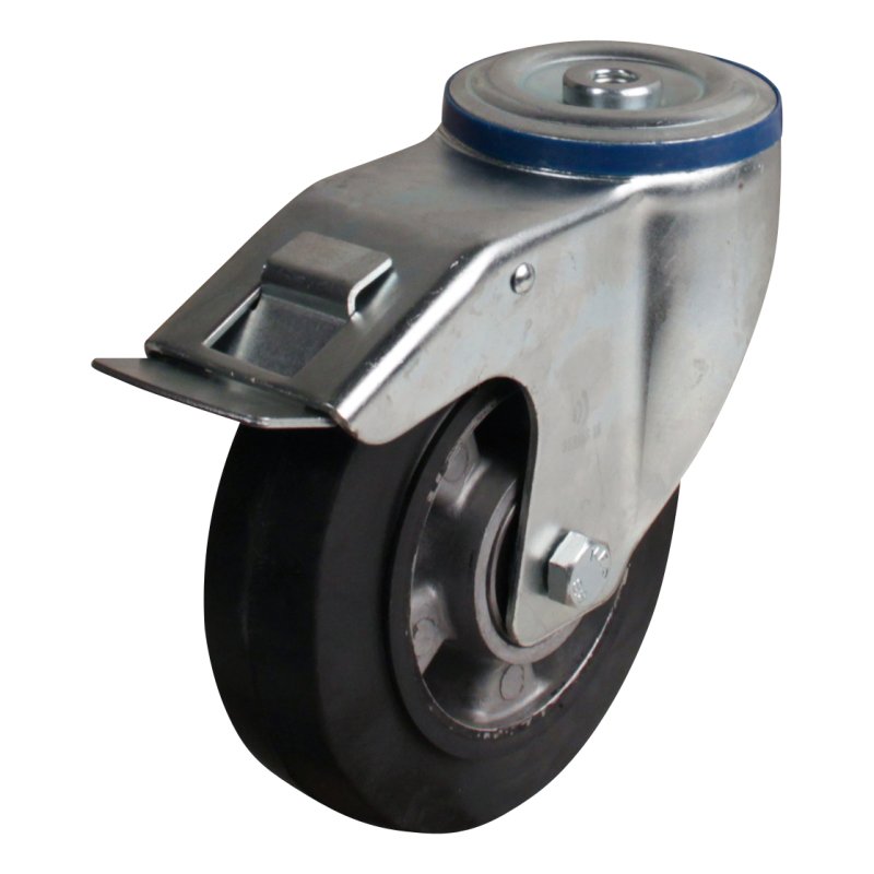 roulette pivotante avec frein 160mm série 10 ᠆ 15 trou pour boulon roulement à billes
