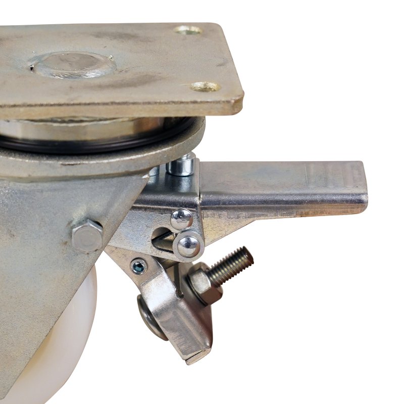 roulette pivotante avec frein 125mm serie 33 ᠆ 22 montage de la plaque palier lisse