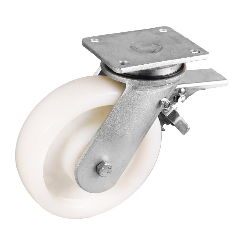roulette pivotante avec frein 200mm serie 33 ᠆ 22 montage de la plaque palier lisse