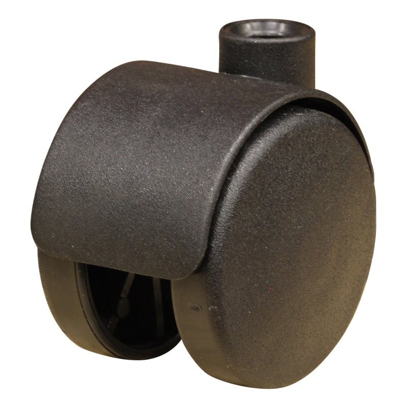 roulette pivotante 40mm série 65 - 68 gladde stift voor kunststof huls palier lisse