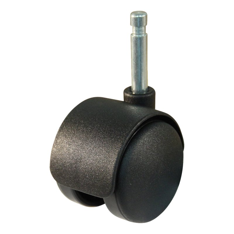roulette pivotante 50mm série 65 - 68 gladde stift voor kunststof huls palier lisse