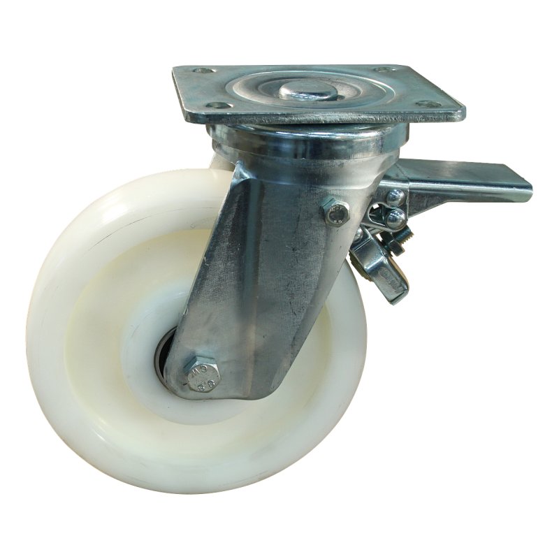 roulette pivotante avec frein 200mm serie 33 ᠆ 18 montage de la plaque palier lisse